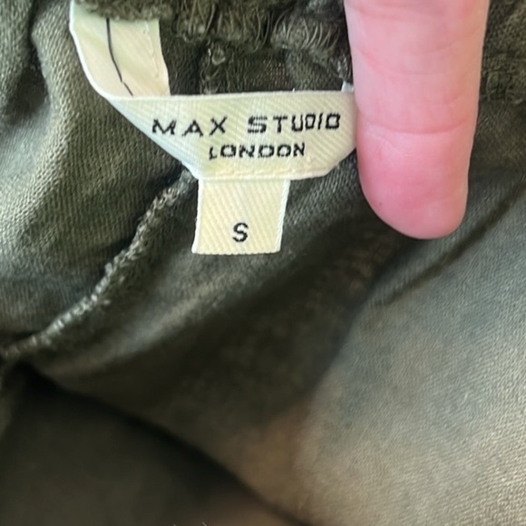 Max Studio, Sophisticated Rich Hunter Palazzo Pants, Drawstring Waist,Pockets,S - Picture 10 of 14